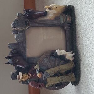 Cowboy/Farm scene photo frame